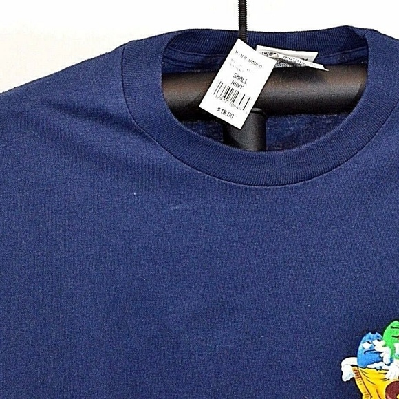 M & M World T-shirt NWT S Blue short sleeve unisex - Picture 4 of 5